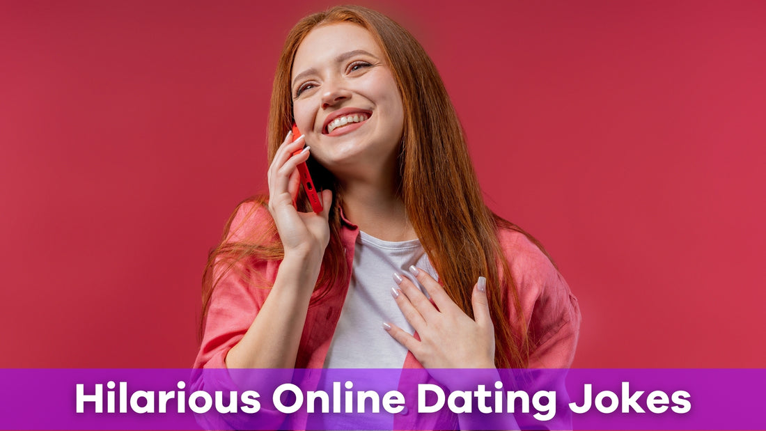 woman laughing about online dating jokes