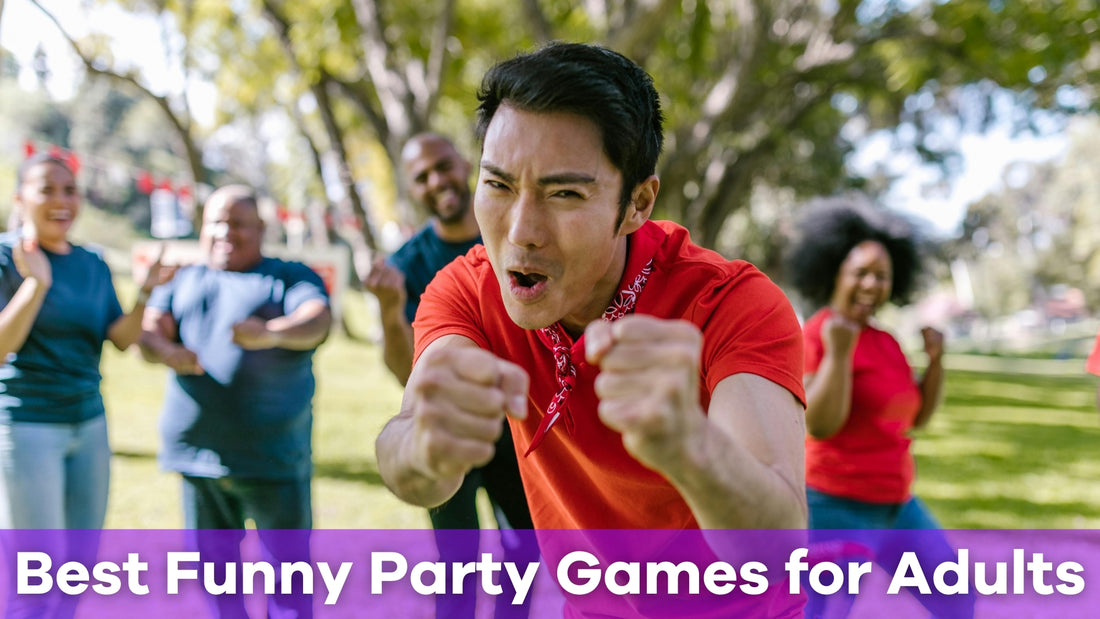 people playing the best funny party games for adults