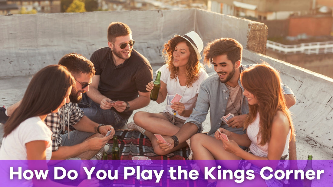 group of friends playing the kings corner card game