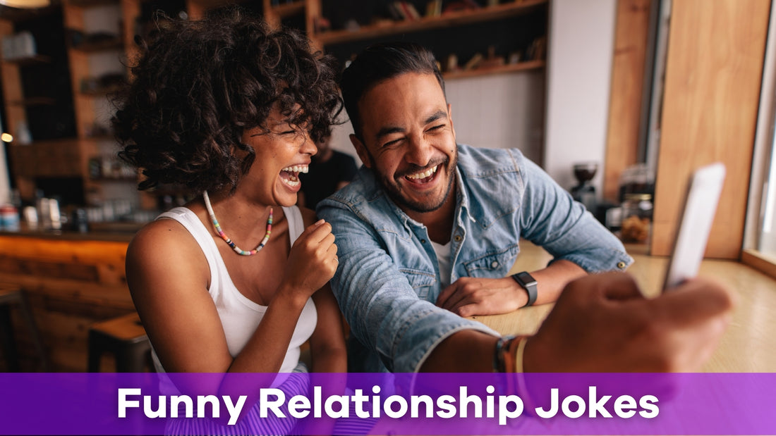 couple laughing at funny relationship jokes