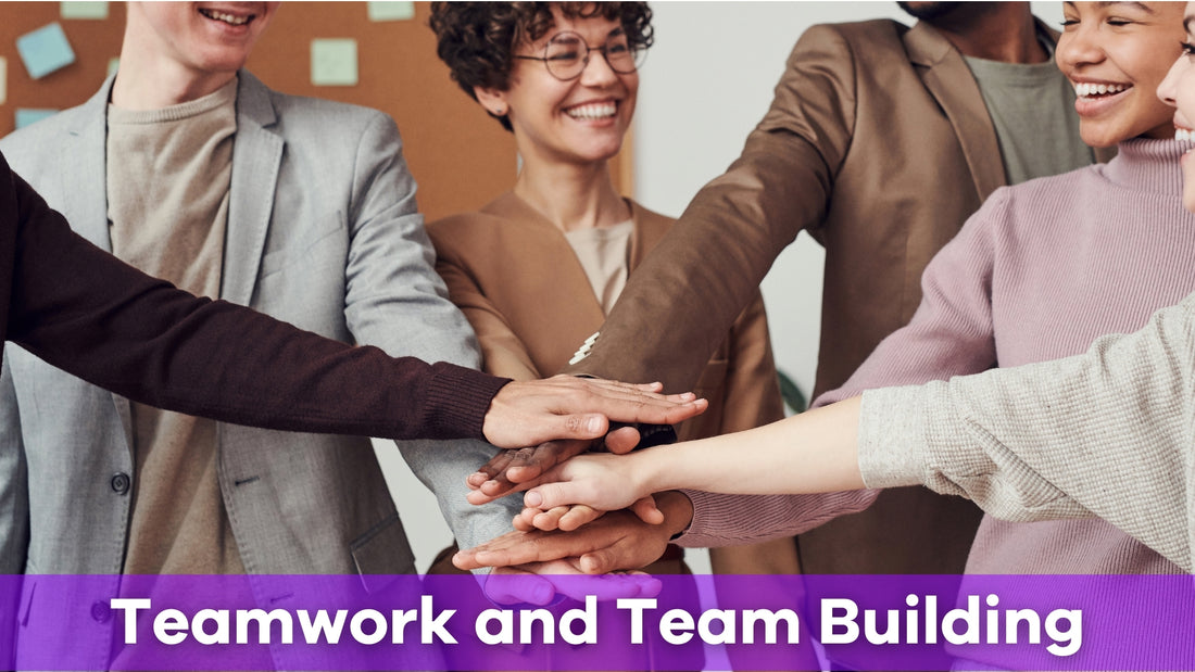 a group of people demonstrating teamwork and teambuilding