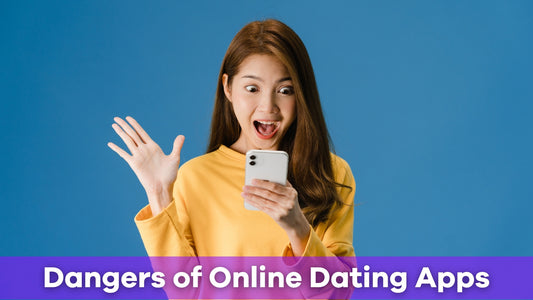 woman scared of the dangers of online dating apps