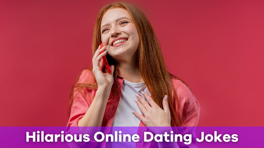 woman laughing about online dating jokes