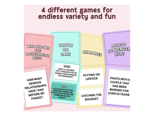 The Greatest Bachelorette Party Game Bundle 4-in-1 packshot — best bachelorette party game bundles Amazon 2026