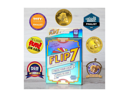 Flip 7 card game box packshot — best Black Friday party game deals 2026 watch list