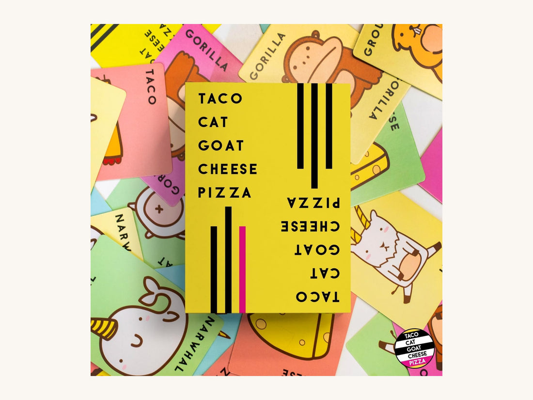Taco Cat Goat Cheese Pizza game box packshot — best party games under $10 2026