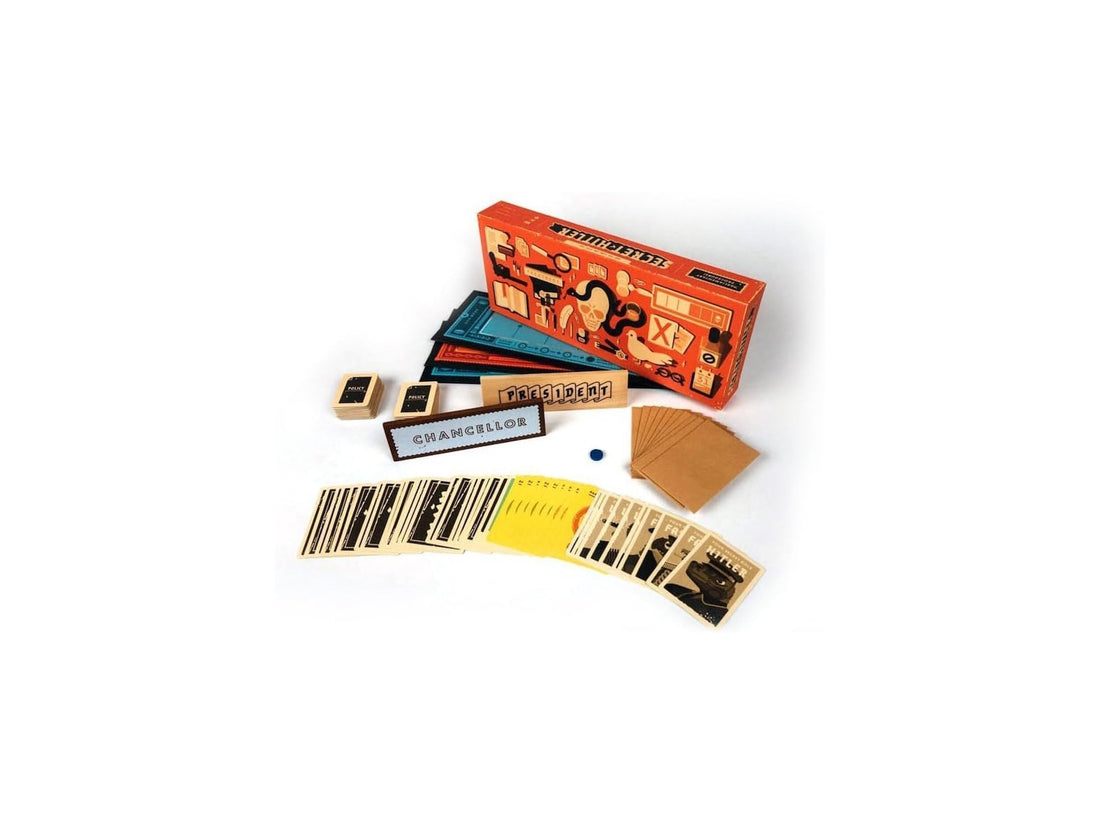Secret Hitler board game box and components — how to play hero packshot
