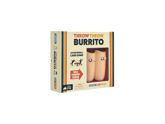 Throw Throw Burrito game box packshot — how to play Throw Throw Avocado sibling rules 2026