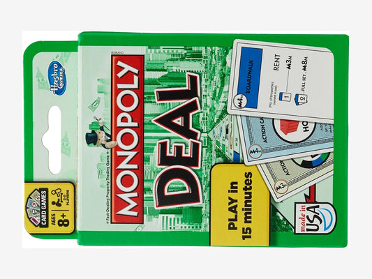 Monopoly Deal packshot sideways — Monopoly Deal vs Monopoly comparison 2026