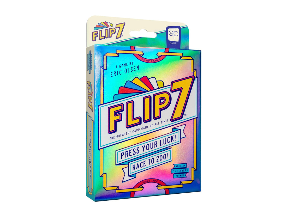 Flip 7 card game box packshot — office Secret Santa party games gift guide 2026