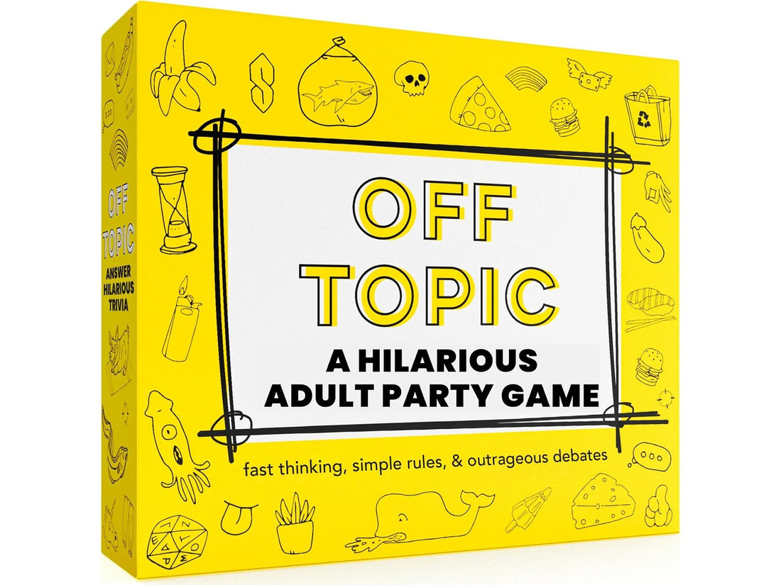 Off Topic adult party game box — icebreaker and party-game packshot