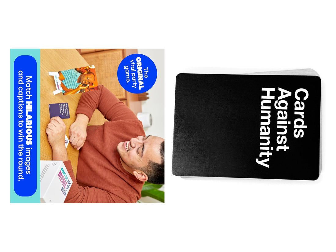 What Do You Meme and Cards Against Humanity packshots sideways — buyer comparison 2026